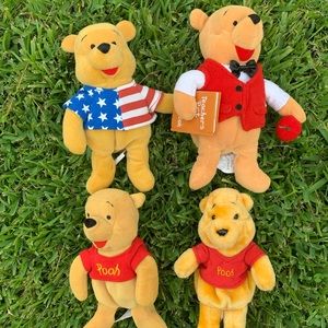 Set of 4 Winnie the Pooh plush